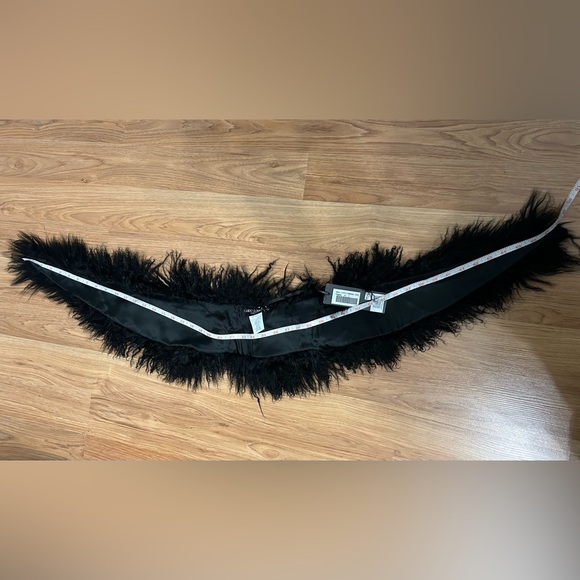 Guido Lombardi Made in Italy Leather Fur Black Shawl Scarf - Picture 8 of 8